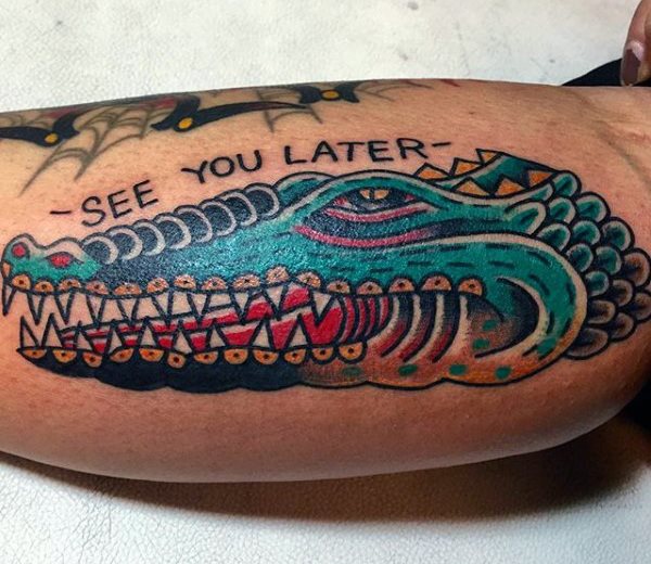 tatuaggio coccodriloo caimano 78