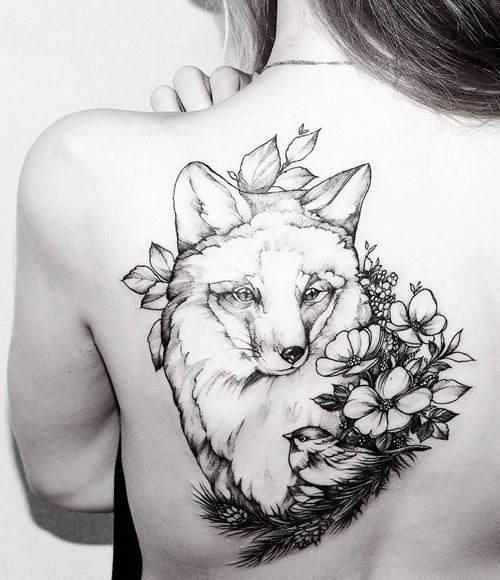 tatuaggio volpe 110