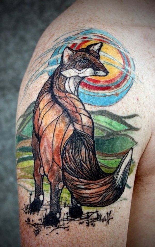 tatuaggio volpe 14