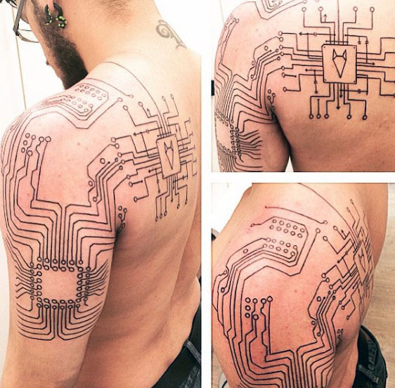 tatuaggio circuito elettrico 79