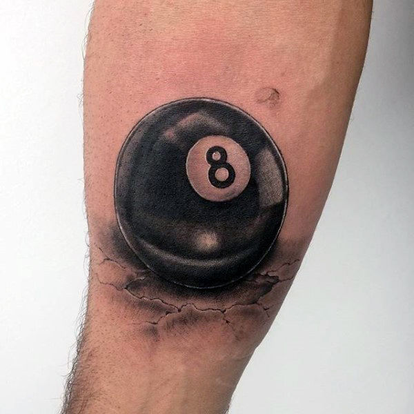 tatuaggio palla da biliardo numero 8 21