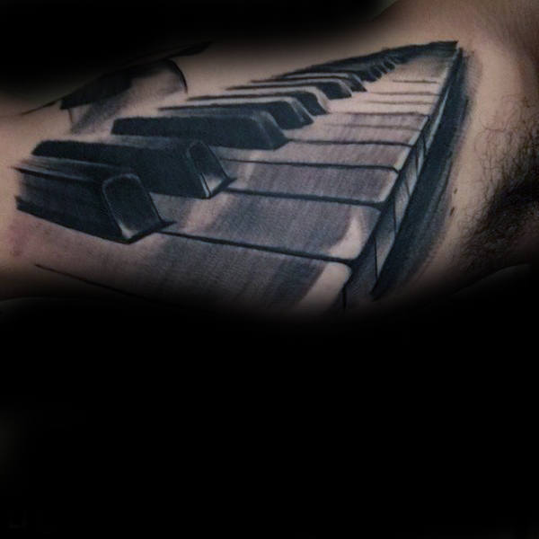 tatuaggio pianoforte tastiera 17