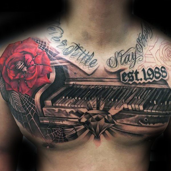 tatuaggio pianoforte tastiera 67