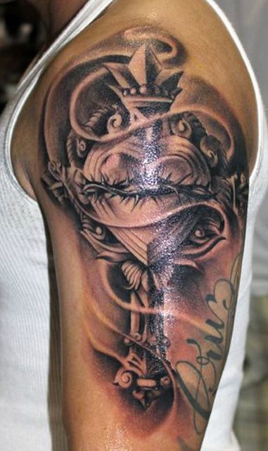 tatuaggio croce 444