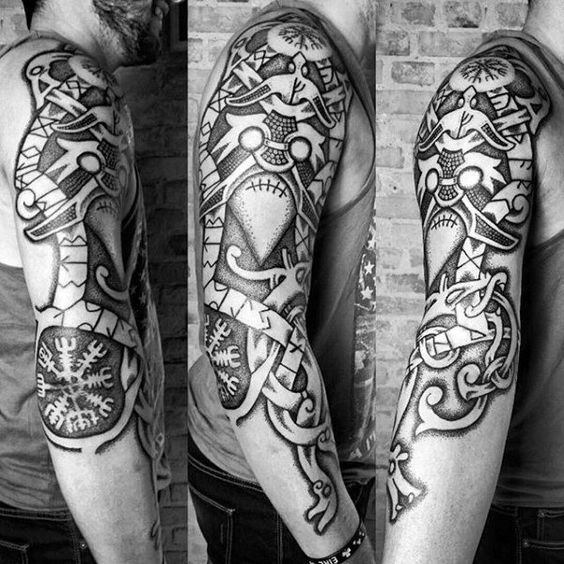 tatuaggio simbolo vichingo aegishjalm 31