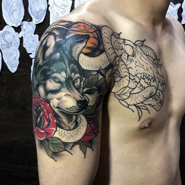 tatoeage wolf 123