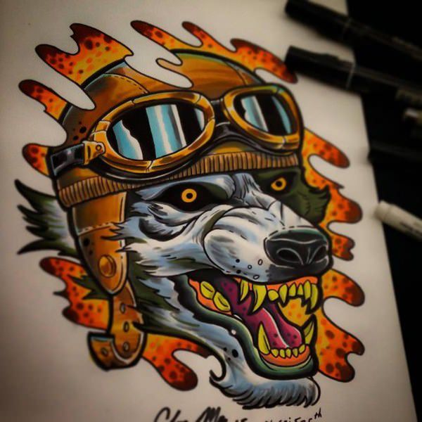 tatoeage wolf 192
