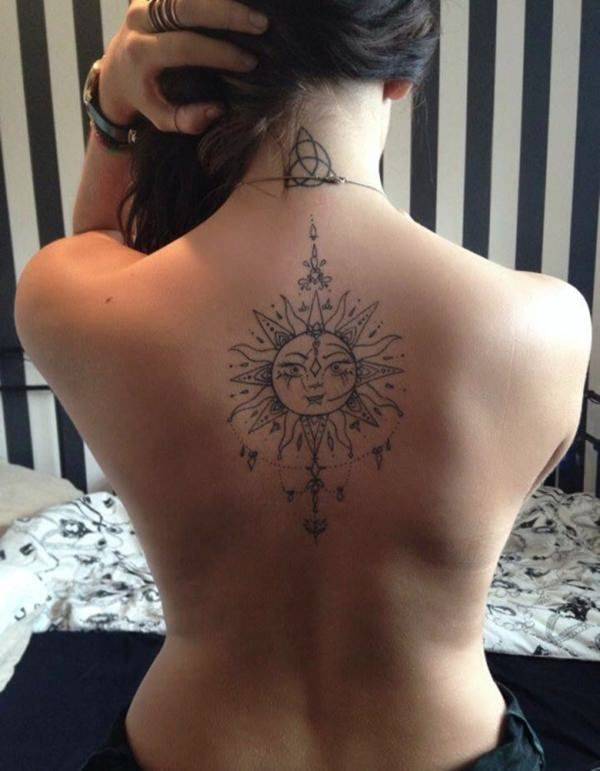 92 tatuaży ze wzorem Słońca i Księżyca - znaczenie