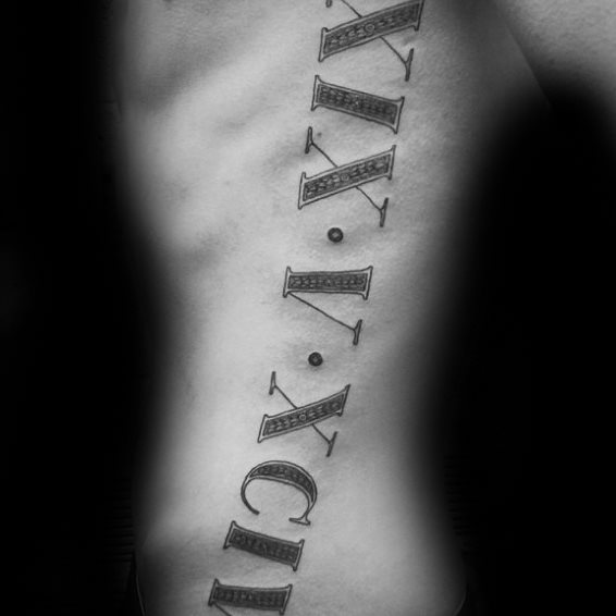 tatuaz cyfry rzymskie 187