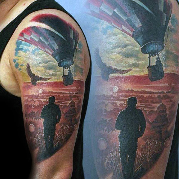tatuaz balon na gorace powietrze 123