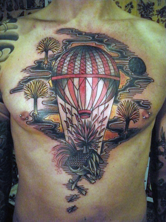 tatuaz balon na gorace powietrze 33