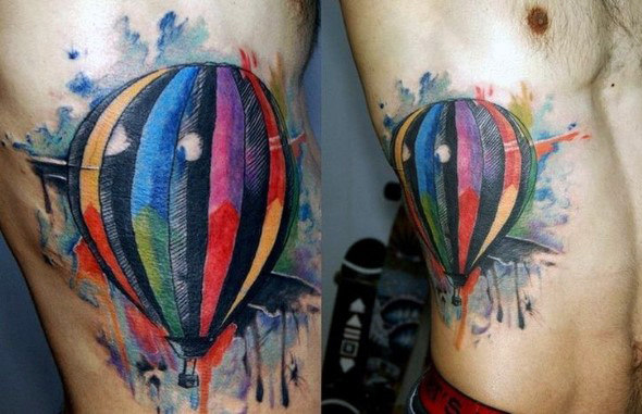 tatuaz balon na gorace powietrze 35