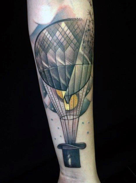 tatuaz balon na gorace powietrze 75