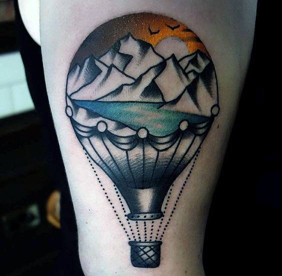 tatuaz balon na gorace powietrze 99