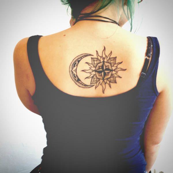 100 de tatuaje cu SOARELE și Luna: Mister, Energie și Altele