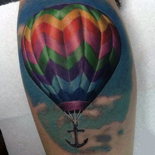 70 de tatuaje cu baloane cu aer cald (cu semnificația lor)