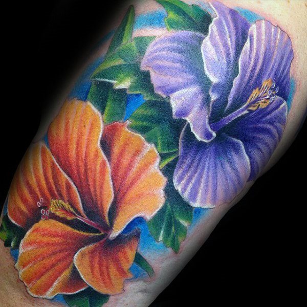 80 de tatuaje cu floarea de hibiscus (cu semnificația lor)