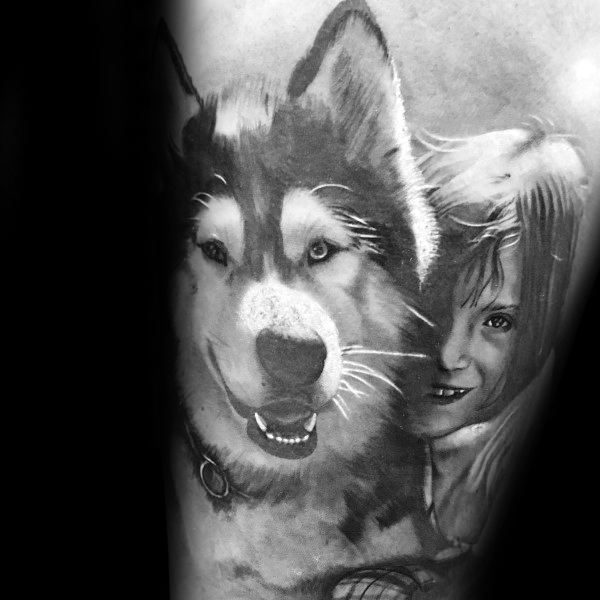85 de tatuaje cu Husky siberieni (cu semnificația lor)